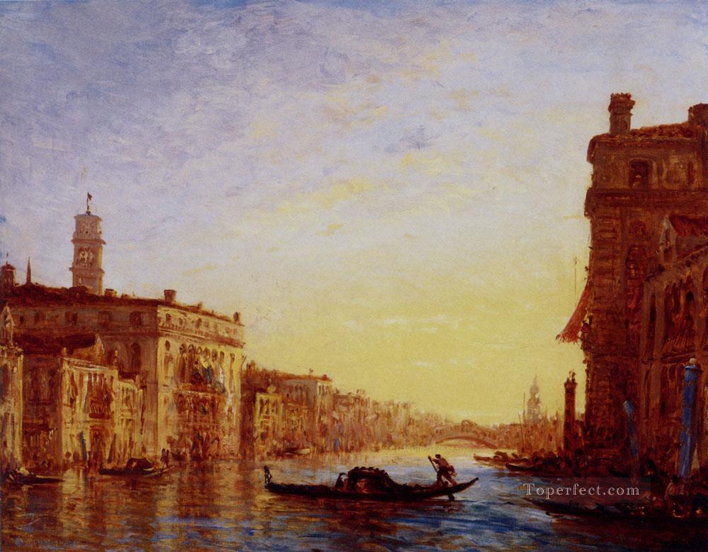 The Grand Canal boat Barbizon Felix Ziem Oil Paintings